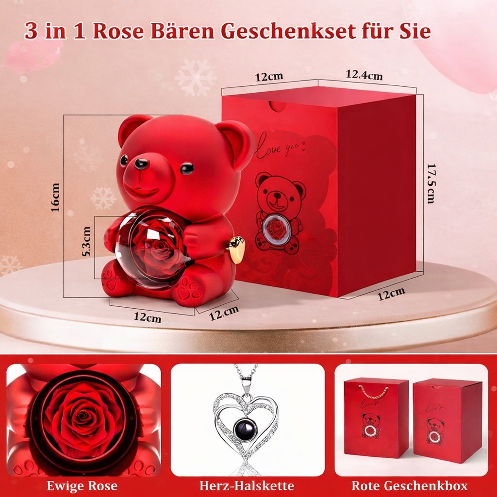 Ewige Rosen-Bär Geschenkset